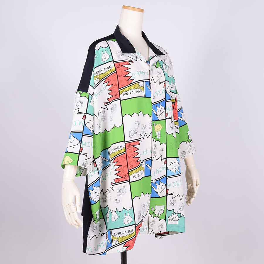 MINT NeKO ワイドシルエットシャツ BK-WH
