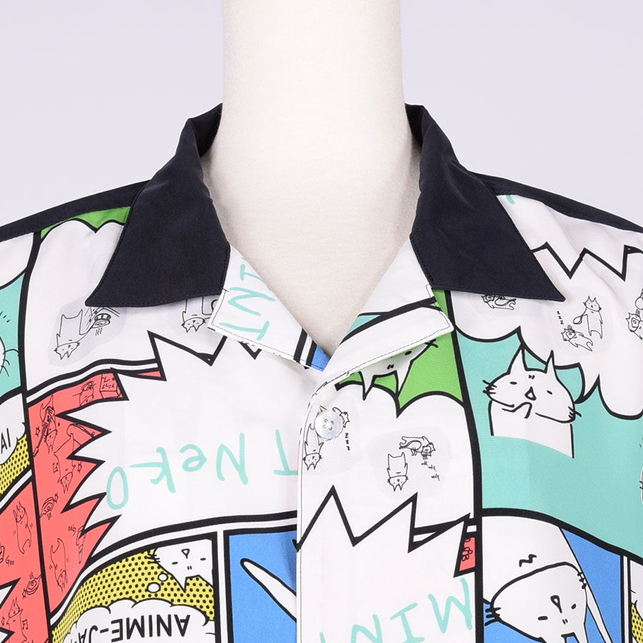MINT NeKO ワイドシルエットシャツ BK-WH