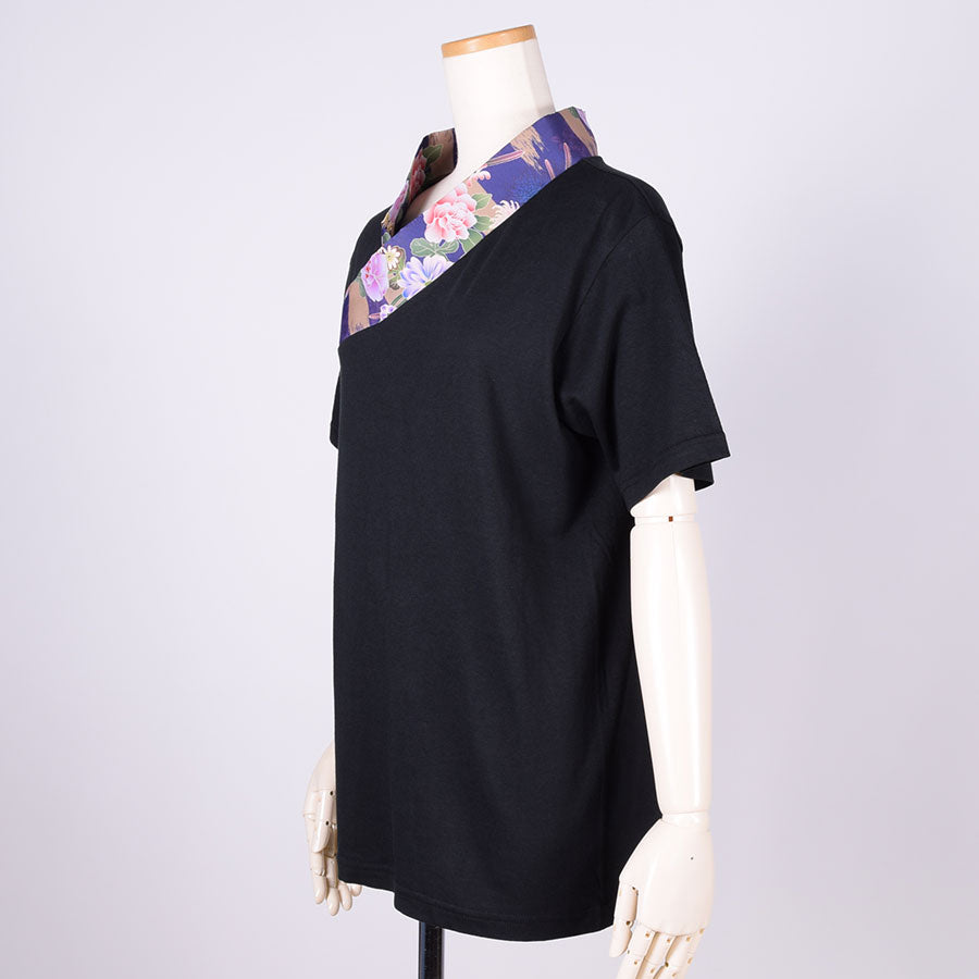 gouk 着物襟Tシャツ NV-BK・M