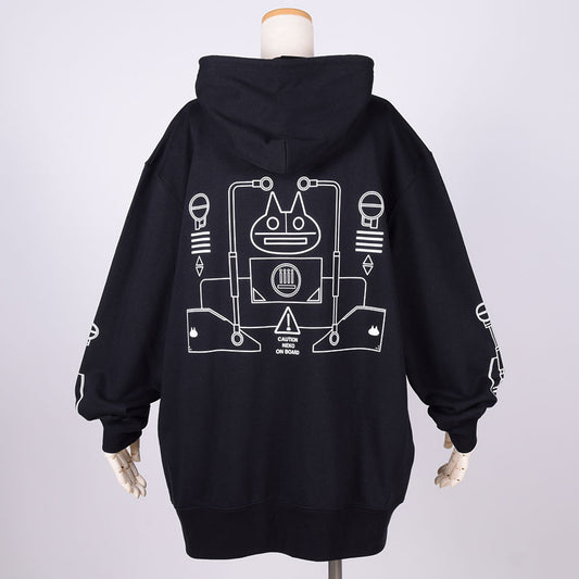 MINT NeKO ロボのBIGパーカー BK-WH