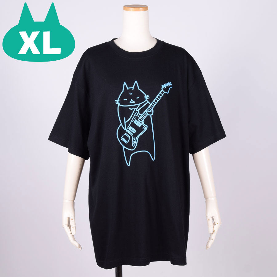 MINT NeKO Wagahai and Guitar T-shirt BK-BL / XL