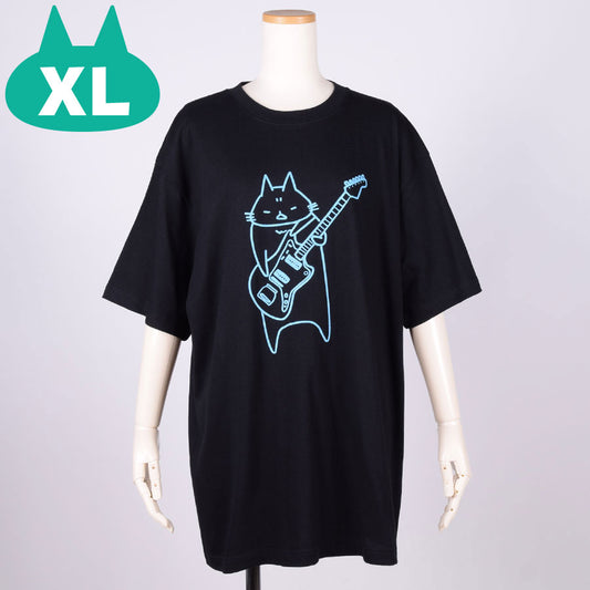 MINT NeKO Wagahai and Guitar T-shirt BK-BL / XL