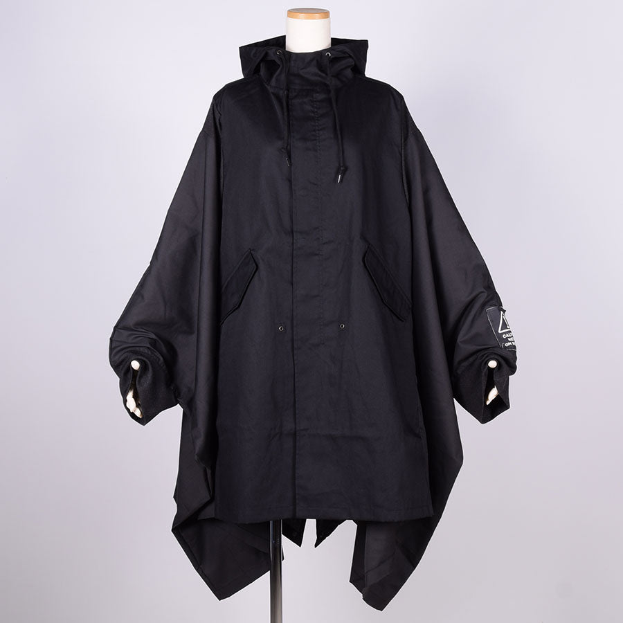 MINT NeKO ワイドモッズコート BK-GRN