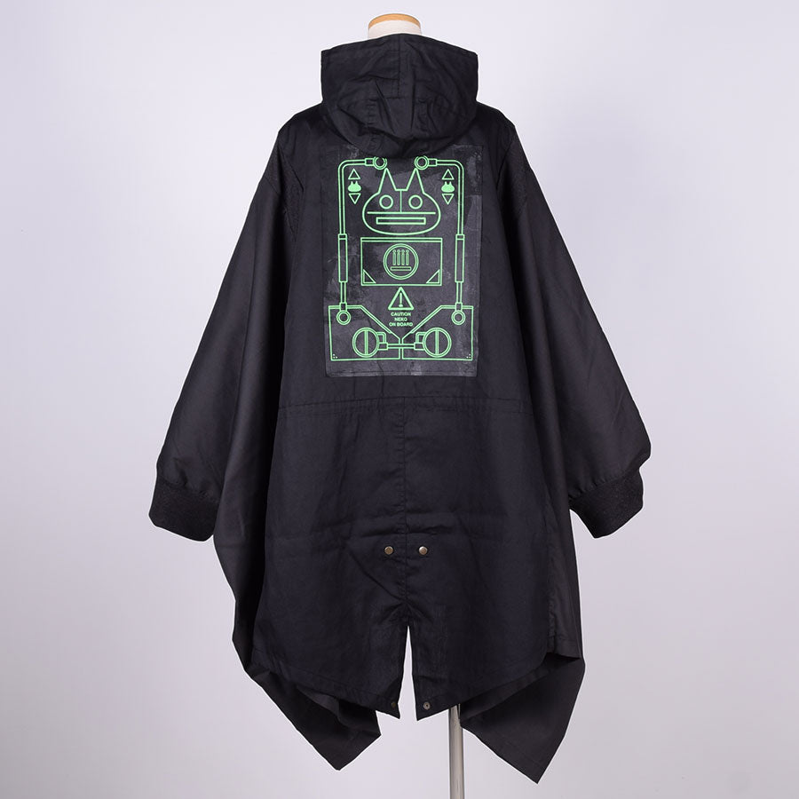 MINT NeKO ワイドモッズコート BK-GRN