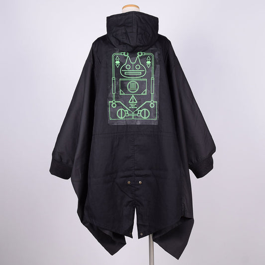 MINT NeKO ワイドモッズコート BK-GRN