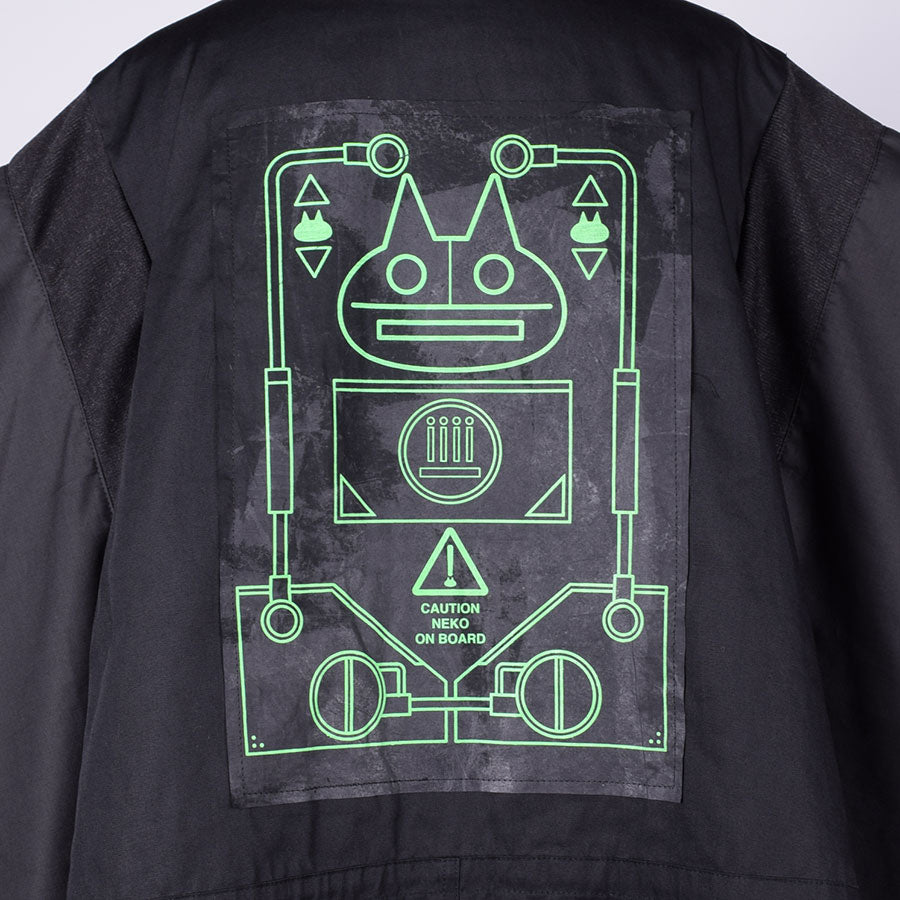 MINT NeKO ワイドモッズコート BK-GRN