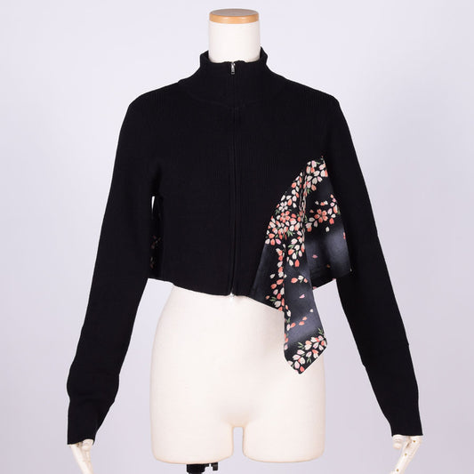 【一点物】TKg 竜巻桜 ハイネックのニット羽織り