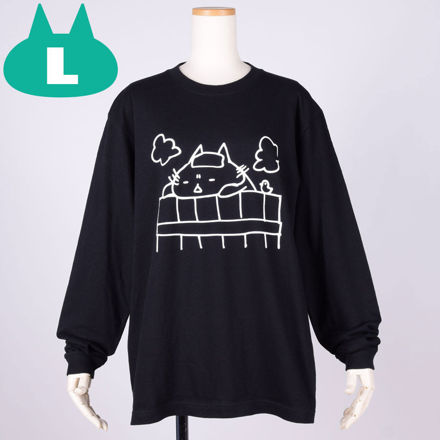 MINT NeKO 吾輩の入浴ロンT BK-WH・L