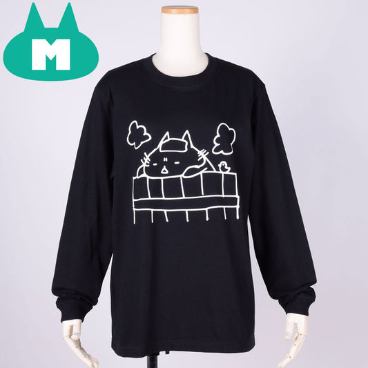 MINT NeKO 吾輩の入浴ロンT BK-WH・M