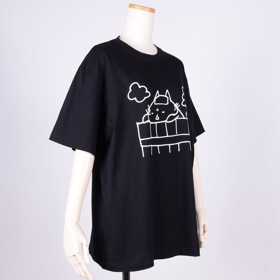 MINT NeKO Wagahai Bathing T-shirt BK-WH・L
