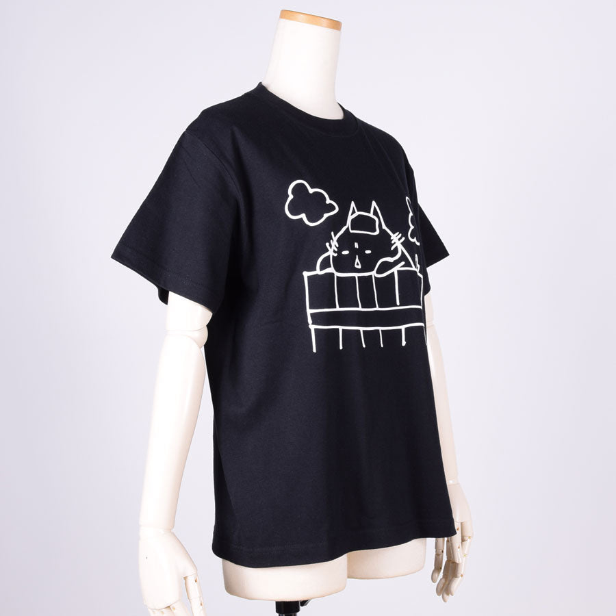 MINT NeKO 吾輩の入浴Tシャツ BK-WH・S