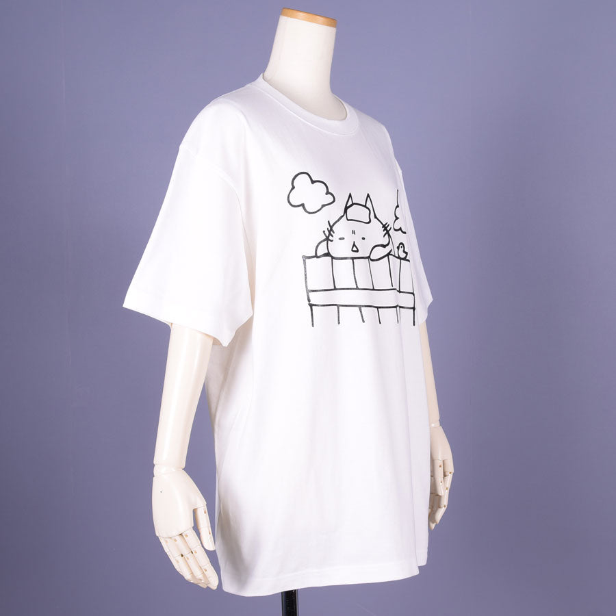 MINT NeKO 吾輩の入浴Tシャツ WH-BK・XL