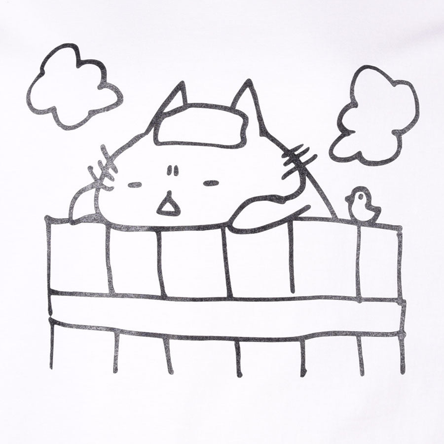 MINT NeKO Wagahai Bathing T-shirt WH-BK・M