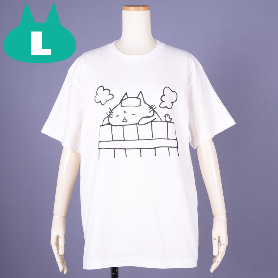 MINT NeKO 吾輩の入浴Tシャツ WH-BK・L