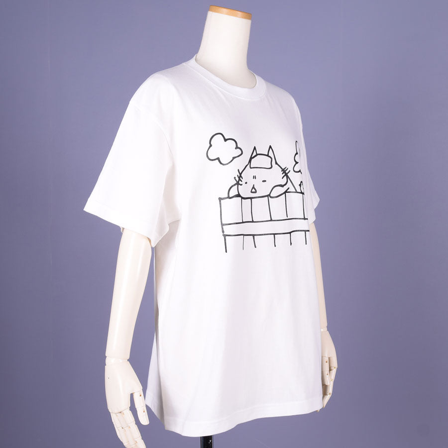 MINT NeKO 吾輩の入浴Tシャツ WH-BK・L