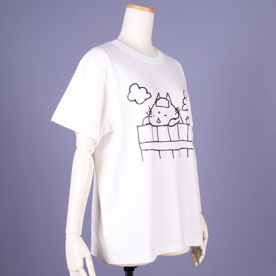 MINT NeKO Wagahai Bathing T-shirt WH-BK・M