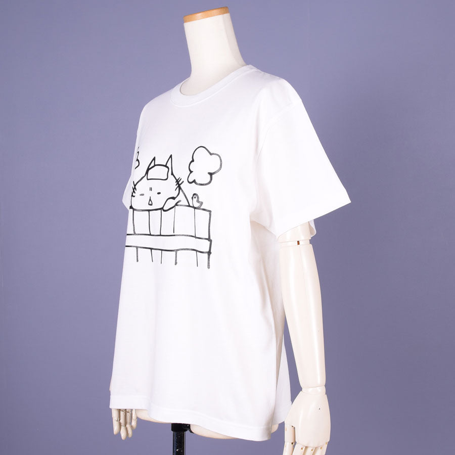MINT NeKO Wagahai Bathing T-shirt WH-BK・M
