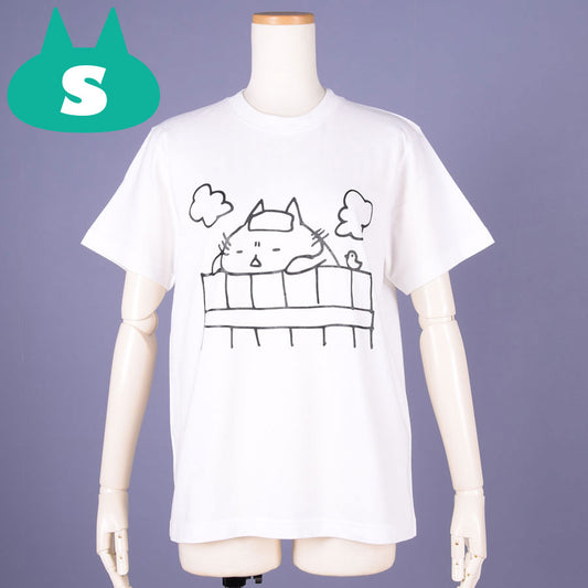 MINT NeKO Wagahai Bathing T-shirt WH-BK・S