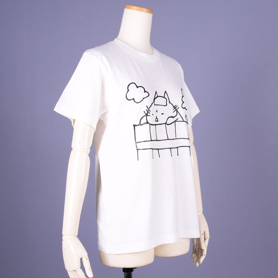 MINT NeKO Wagahai Bathing T-shirt WH-BK・S