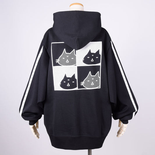 MINT NeKO ジャージスリーブフーディー BK-BK