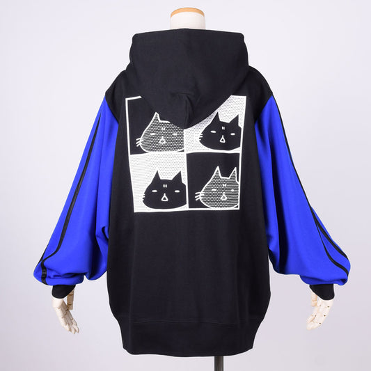 MINT NeKO ジャージスリーブフーディー BK-BL