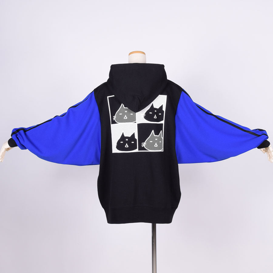 MINT NeKO ジャージスリーブフーディー BK-BL