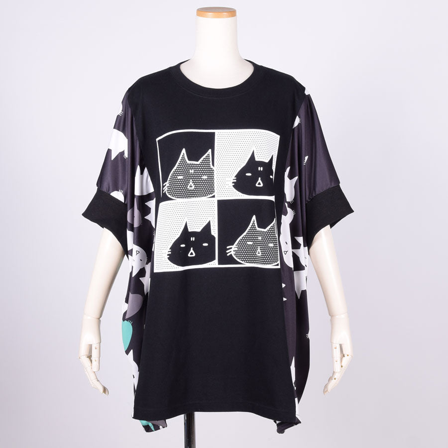 MINT NeKO コミックワイドカットソー BK-BK