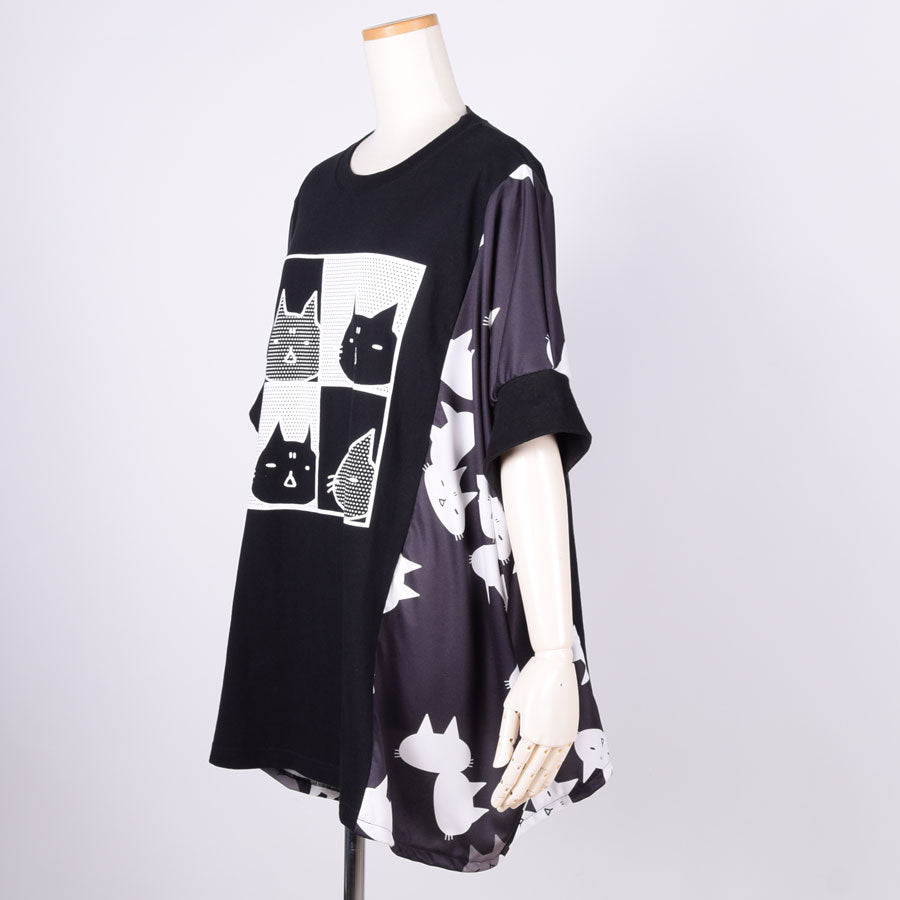 MINT NeKO コミックワイドカットソー BK-BK