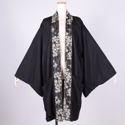 【一点物】TKg モノクロザクラ 着物羽織り