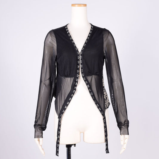 【一点物】TKg モノクロザクラ 透けるカーディガン