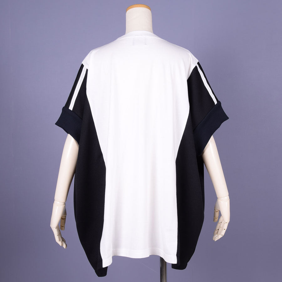 MINT NeKO ジャージ切替カットソー BK-WH