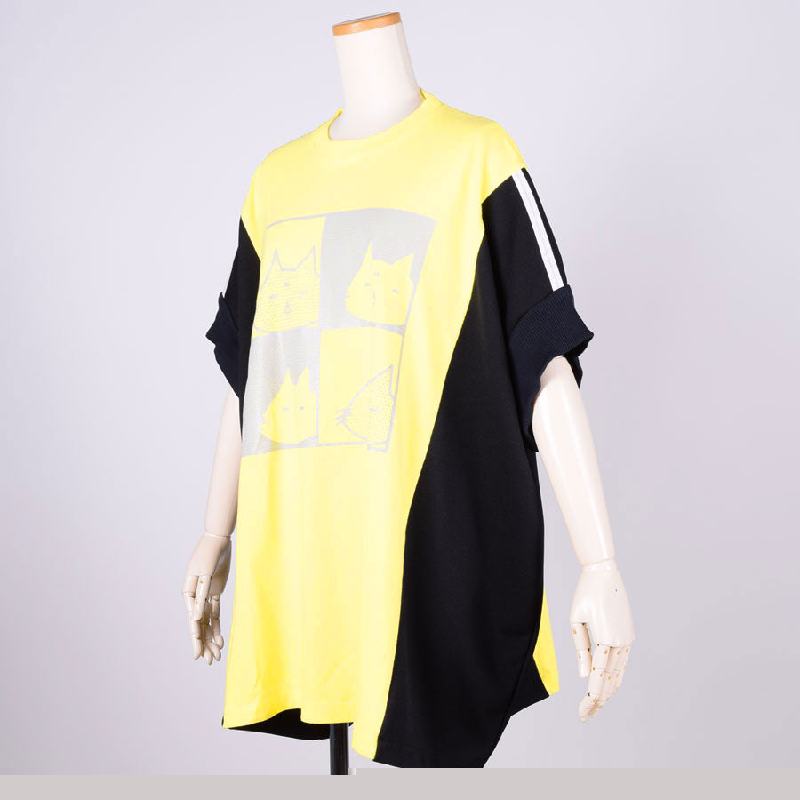 MINT NeKO ジャージ切替カットソー YEL-BK
