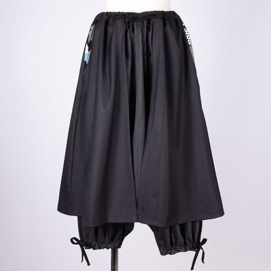MINT NeKO レイヤードワイドパンツ BK