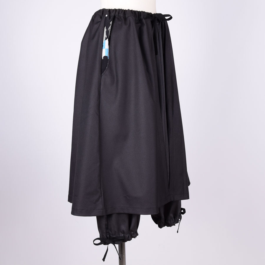 MINT NeKO レイヤードワイドパンツ BK