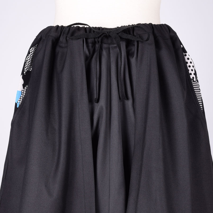 MINT NeKO レイヤードワイドパンツ BK