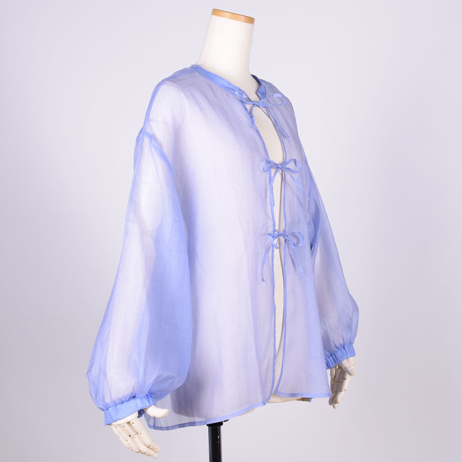 【一点物】TKg 菖蒲 脇和柄のシフォンシャツ