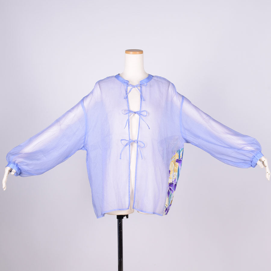 【一点物】TKg 菖蒲 脇和柄のシフォンシャツ