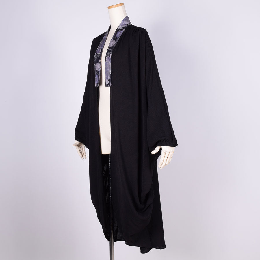 gouk Fluffy Long Cardigan / BK-GY