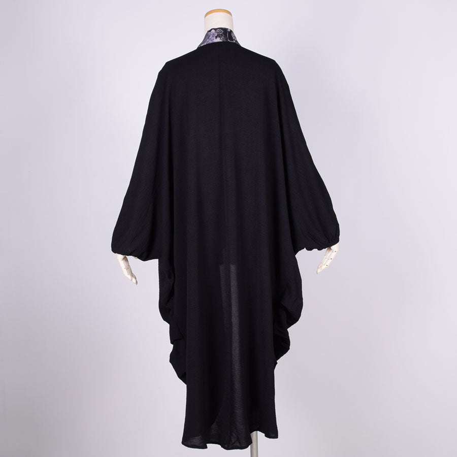 gouk Fluffy Long Cardigan / BK-GY
