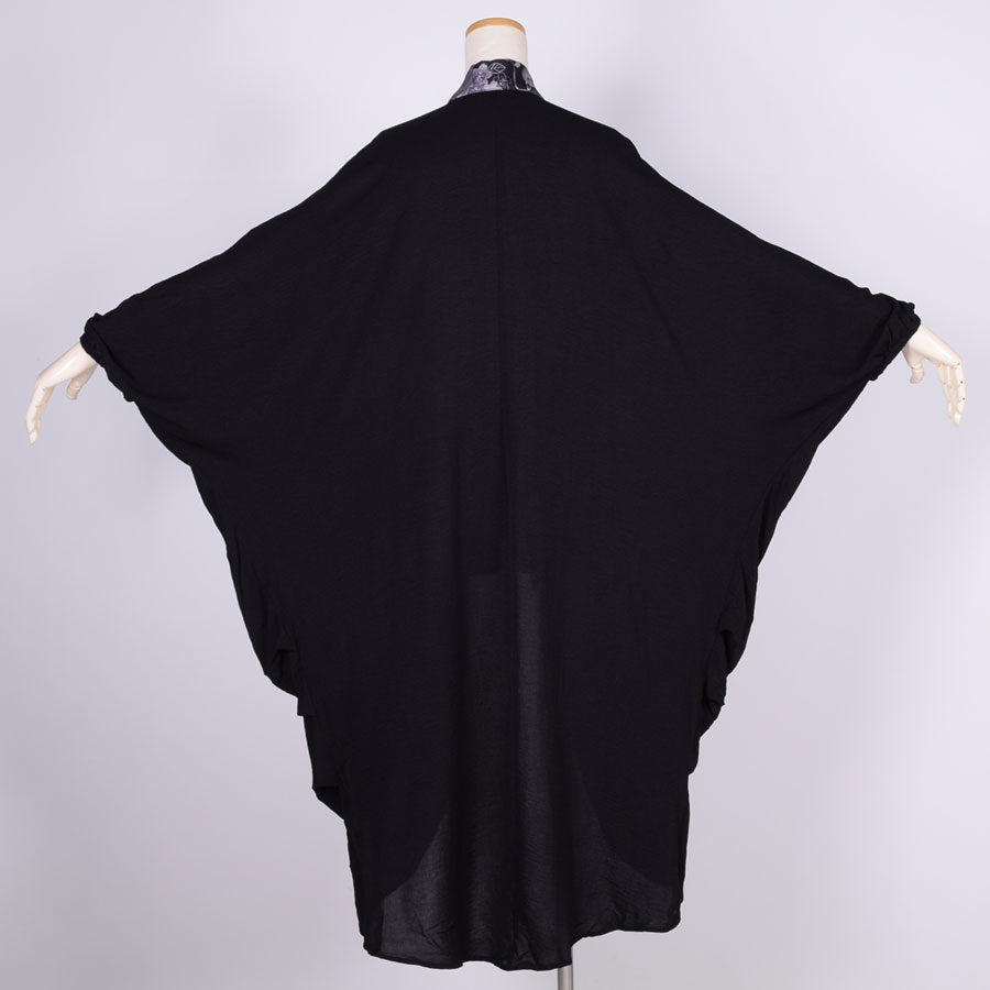 gouk Fluffy Long Cardigan / BK-GY