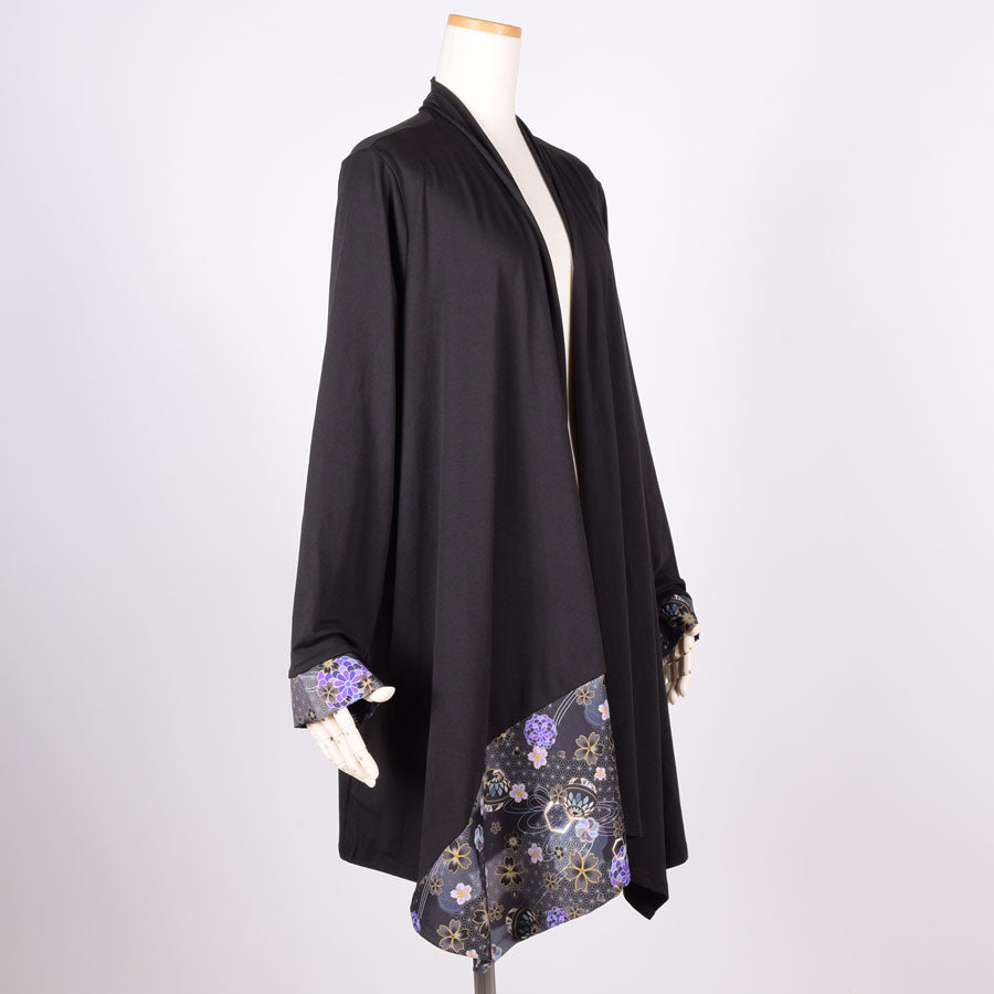 gouk Fluttering Long Cardigan / BK-PUR