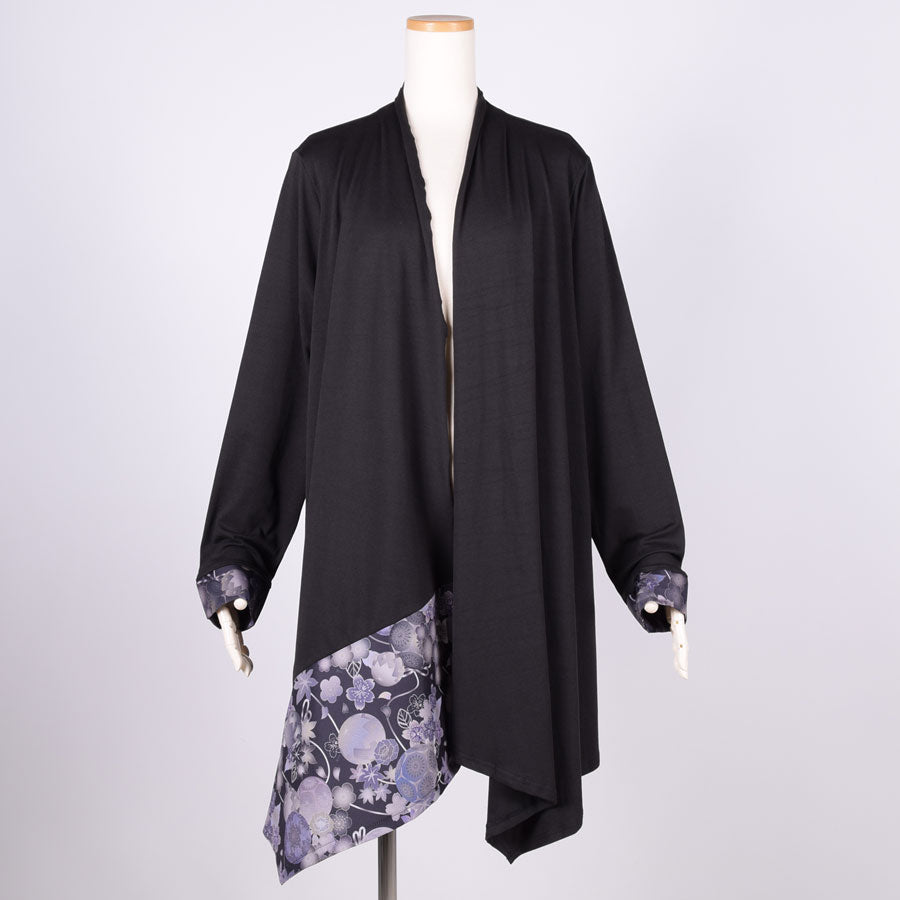 gouk Fluttering Long Cardigan / BK-GY