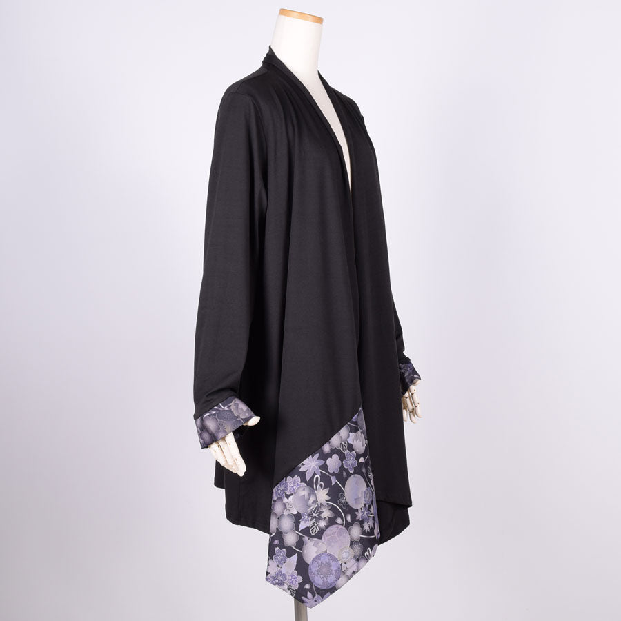 gouk Fluttering Long Cardigan / BK-GY