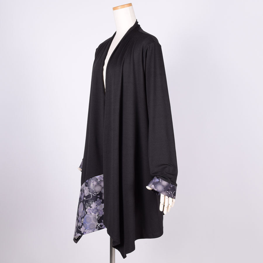 gouk Fluttering Long Cardigan / BK-GY