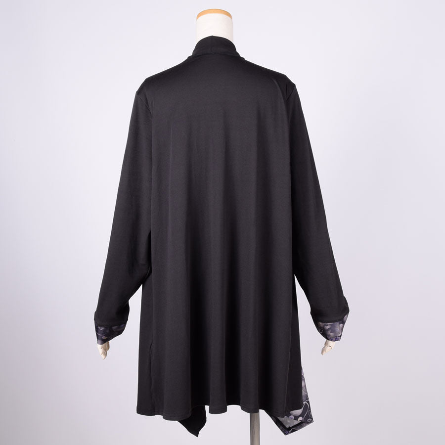 gouk Fluttering Long Cardigan / BK-GY