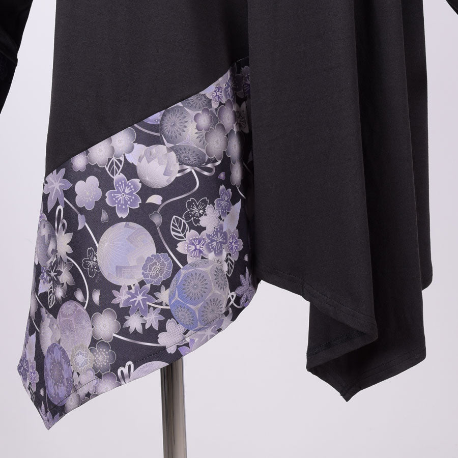 gouk Fluttering Long Cardigan / BK-GY