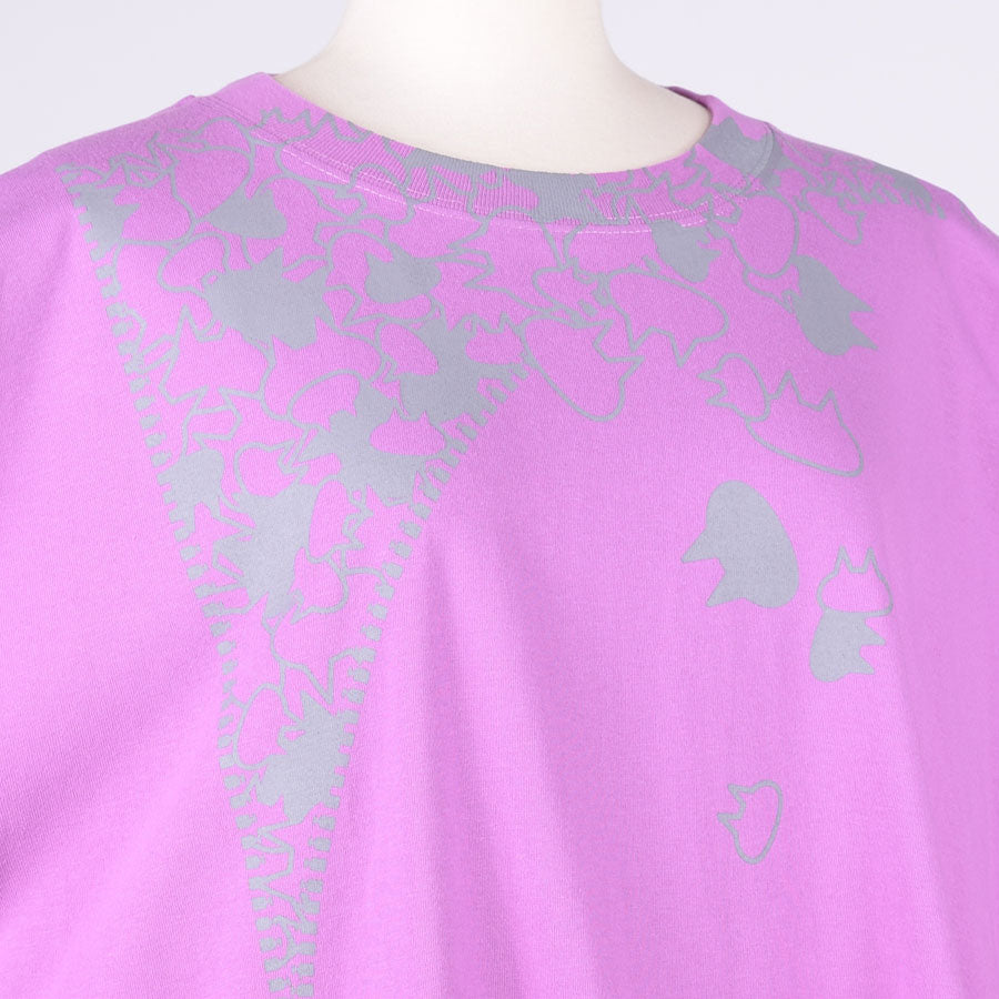 MINT NeKO Zipper Print Big T-Shirt / PK