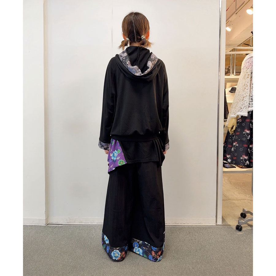 gouk thin cut and sew hoodie / BK-GY
