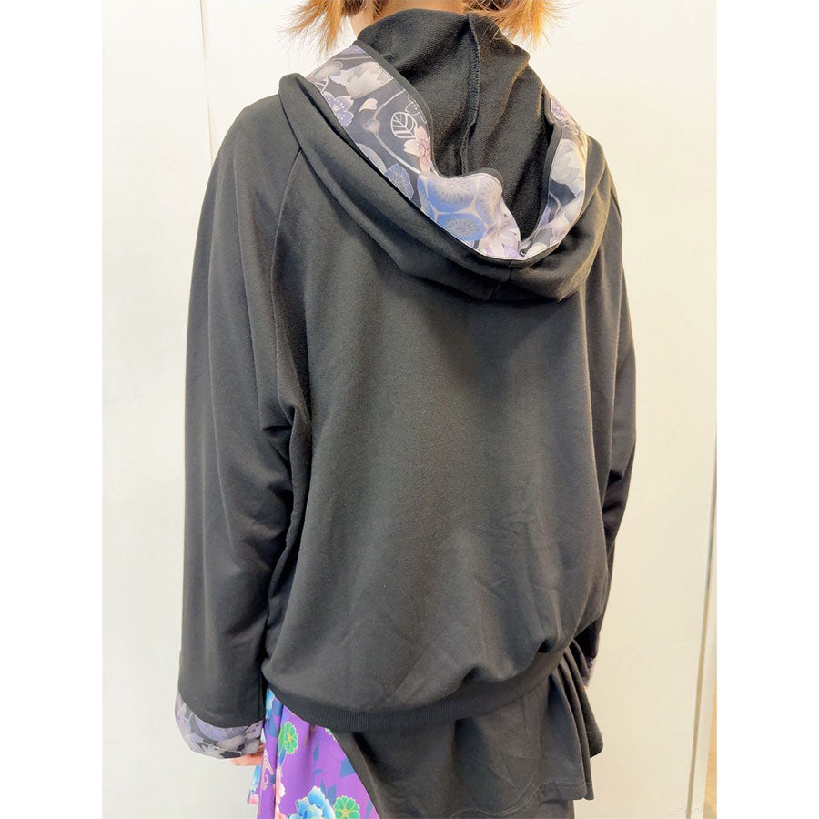 gouk thin cut and sew hoodie / BK-GY