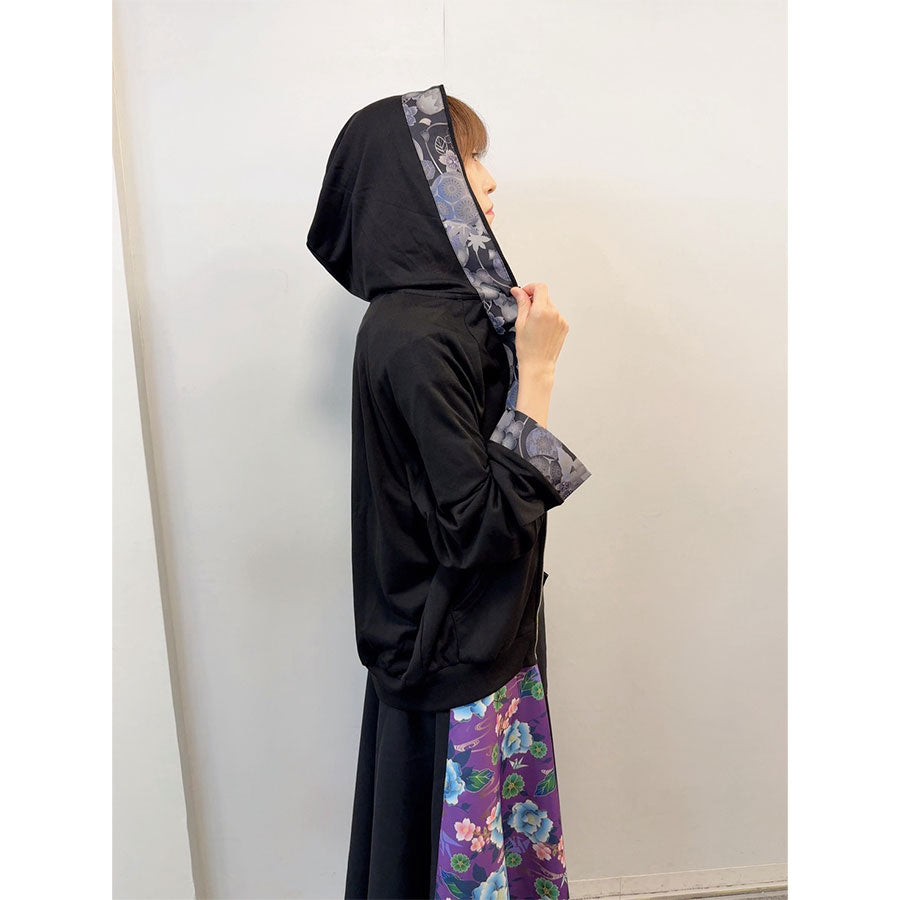 gouk thin cut and sew hoodie / BK-GY